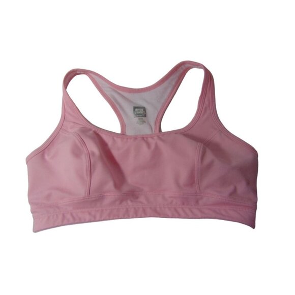 Moving Comfort Pink Sports Bra 36C 36 C Racer Back Dri Layer Logo Athletic - Picture 4 of 14